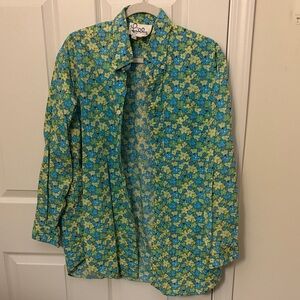 Lilly Pulitzer Blue & Green Floral Button-Down Shirt